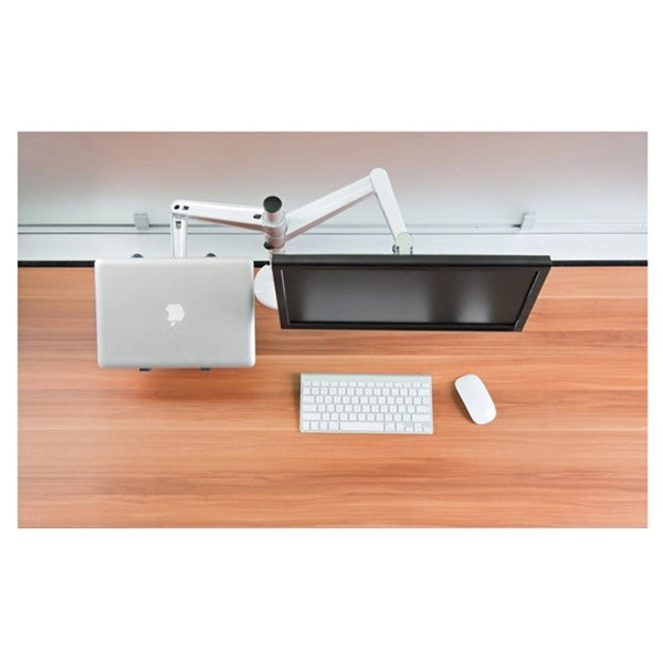 Wergon - Apollon - Justerbar Skærm og Laptopholder - Skærm Max 32" / Laptop Max 15.6" - Sølv