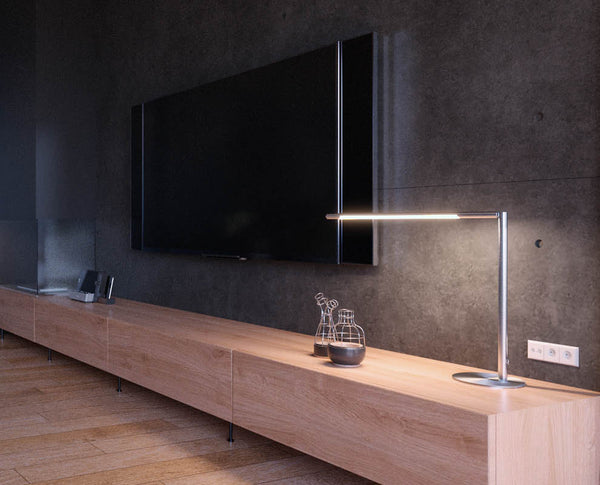 Metal Skrivebordslampe - Med Base og Transformbar arm - Hvid