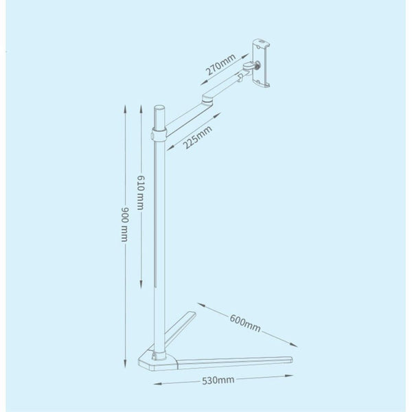 WERGON - Pluto - iPhone / tablet 4-13" - Justerbar Design Alu holder H:41-107cm - Sort